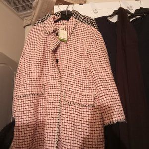 Kate spade punk plaid tweed coat